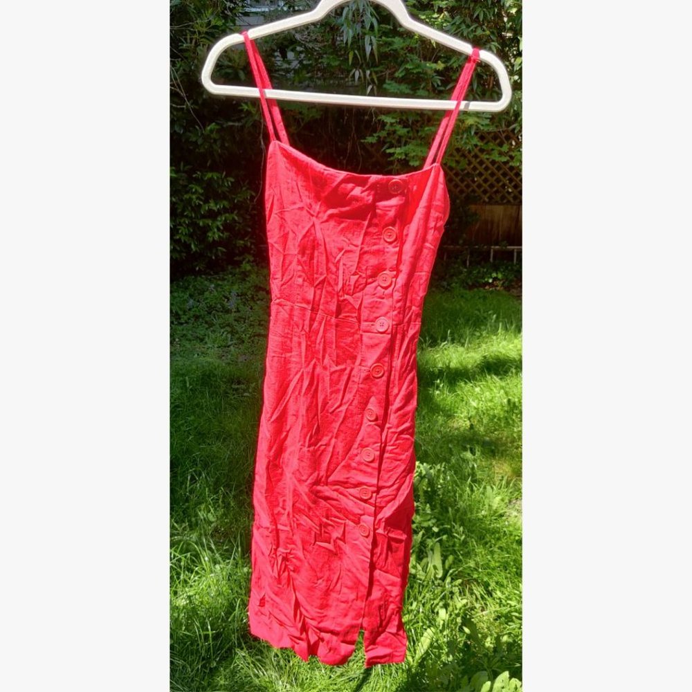 Red Button Picnic Dress